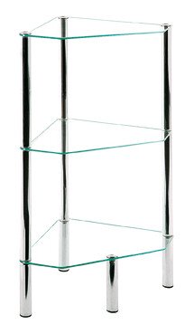Regal >Emden< in Chrom aus Stahl, Glas - 46x77x32cm (BxHxT)