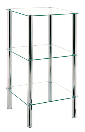 Regal >Emden< in Chrom aus Stahl, Glas - 39x77x39cm (BxHxT)