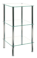 Regal >Emden< in Chrom aus Stahl, Glas - 39x77x39cm...
