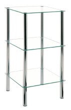 Regal >Emden< in Chrom aus Stahl, Glas - 39x77x39cm...