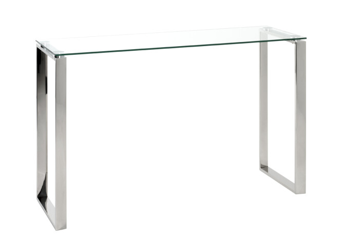 Highboard >David 1< in Edelstahl aus Edelstahl, Glas 8 mm - 120x78x40cm (BxHxT)