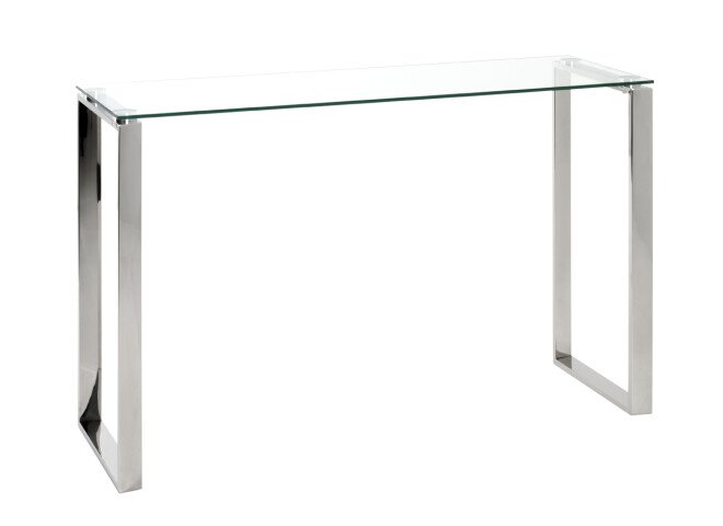Highboard >David 1< in Edelstahl aus Edelstahl, Glas 8 mm - 120x78x40cm (BxHxT)