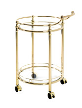 Rollwagen >Lambado< in vermessingt aus Stahl, Sicherheitsglas - 59x79x49 (BxHxT)