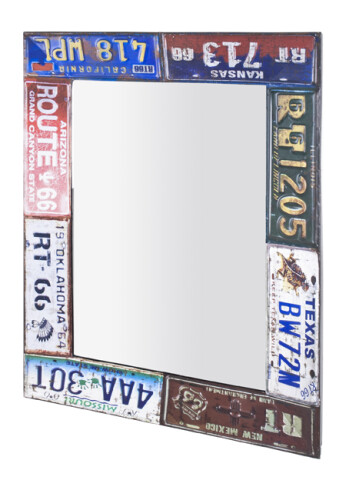 Spiegel >Code< in vintage aus Metall - 61x81x5cm (BxHxT)