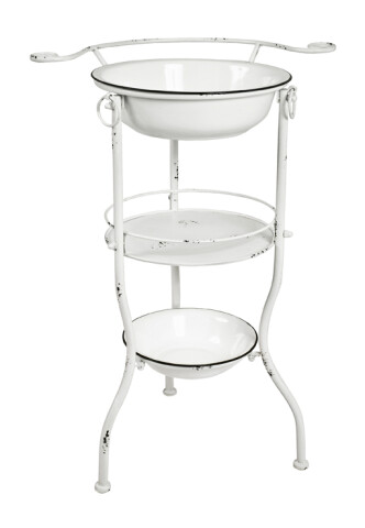 Waschtisch-Set >Granny< in antikweiß aus Metall - 56x85x40cm (BxHxT)
