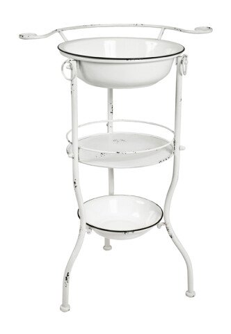 Waschtisch-Set >Granny< in antikweiß aus Metall - 56x85x40cm (BxHxT)