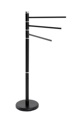 Handtuchhalter >Achim< in Schwarz aus Stahlrohr - 22x89x42cm (BxHxT)