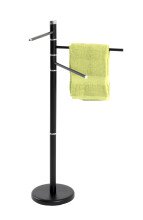 Handtuchhalter >Achim< in Schwarz aus Stahlrohr -...
