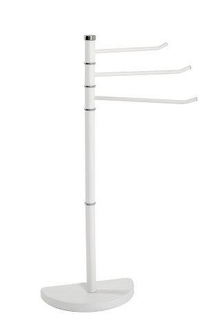 Handtuchhalter >Aurich< in cremeweiß aus Stahlrohr - 33x89x43cm (BxHxT)