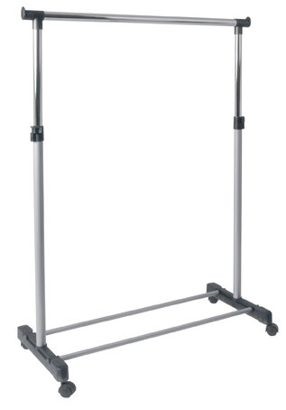 Kleiderständer >Poldi< in alu-chrom-grau - 90x95x43 (BxHxT)