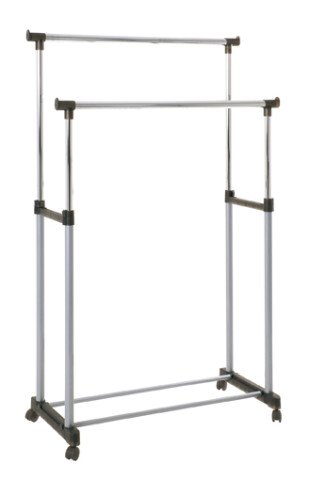 Kleiderständer >Poldi< in alu-chrom-grau - 95x95x43 (BxHxT)