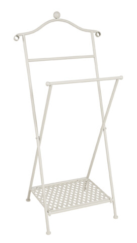 Herrendiener >Elbe< in weiß gekälkt aus Metall - 46x98x35cm (BxHxT)