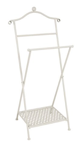 Herrendiener >Elbe< in weiß gekälkt aus Metall - 46x98x35cm (BxHxT)