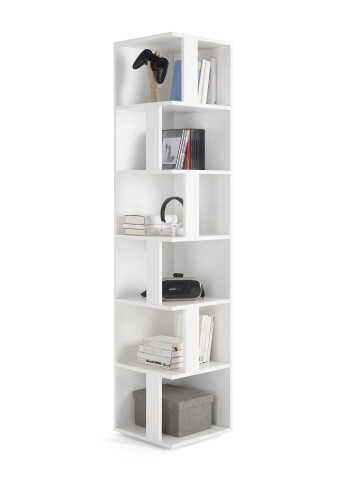 Eckregal >Lasmos< in Weiß - 38x186x38cm (BxHxT)