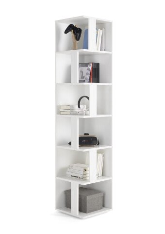 Eckregal >Lasmos< in Weiß - 38x186x38cm (BxHxT)