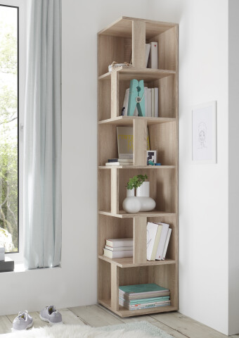 Eckregal >Lasmos< in Eiche Sonoma - 38x186x38cm (BxHxT)