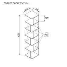 Eckregal >Lasmos< in Eiche Sonoma - 38x186x38cm (BxHxT)