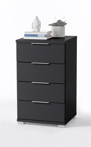 Nachtkommode >Nelli< in Schwarz - 46x79x42cm (BxHxT)