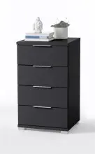 Nachtkommode >Nelli< in Schwarz - 46x79x42cm (BxHxT)