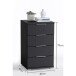 Nachtkommode >Nelli< in Schwarz - 46x79x42cm (BxHxT)