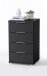 Nachtkommode >Nelli< in Schwarz - 46x79x42cm (BxHxT)