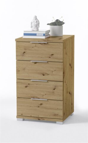 Nachtkommode >Nelli< in Artisan Eiche Nachbildung - 46x79x42cm (BxHxT)