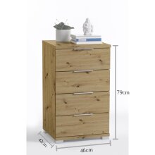 Nachtkommode >Nelli< in Artisan Eiche Nachbildung -...