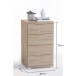 Nachtkommode >Nelli< in Eiche San Remo Nachbildung - 46x79x42cm (BxHxT)