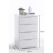 Nachtkommode >Nelli< in Weiß - 46x79x42cm (BxHxT)