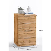 Nachtkommode >Nelli< in Wildeiche Nachbildung - 46x79x42cm (BxHxT)
