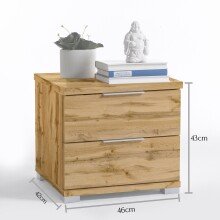Nachtkommode >Nelli< in Wildeiche Nachbildung - 46x43x42cm (BxHxT)