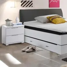 Nachtkommode >Nelli< in Weiß - 46x43x42cm...