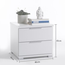 Nachtkommode >Nelli< in Weiß - 46x43x42cm (BxHxT)