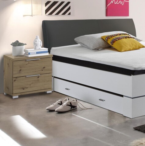 Nachtkommode >Nelli< in Artisan Eiche Nachbildung - 46x43x42cm (BxHxT)