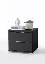 Nachtkommode >Nelli< in Schwarz - 46x43x42cm (BxHxT)