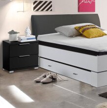 Nachtkommode >Nelli< in Schwarz - 46x43x42cm (BxHxT)