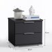 Nachtkommode >Nelli< in Schwarz - 46x43x42cm (BxHxT)