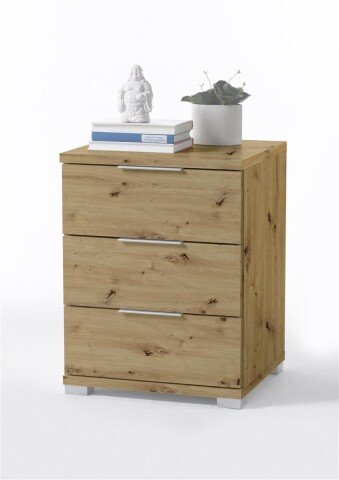 Nachtkommode >Nelli< in Artisan Eiche Nachbildung - 46x61x42cm (BxHxT)