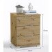 Nachtkommode >Nelli< in Artisan Eiche Nachbildung - 46x61x42cm (BxHxT)