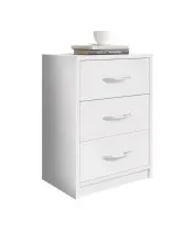 Nachtkommode >Bettine< in Weiß - 39x54x28cm...