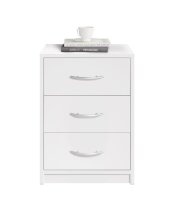 Nachtkommode >Bettine< in Weiß - 39x54x28cm (BxHxT)