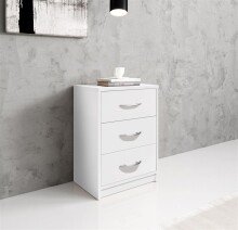 Nachtkommode >Bettine< in Weiß - 39x54x28cm (BxHxT)