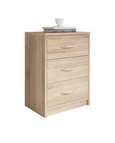 Nachtkommode >Bettine< in Eiche Sonoma Nachbildung - 39x54x28cm (BxHxT)