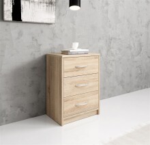 Nachtkommode >Bettine< in Eiche Sonoma Nachbildung - 39x54x28cm (BxHxT)