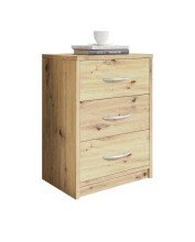 Nachtkommode >Bettine< in Artisan Eiche Nachbildung - 39x54x28cm (BxHxT)