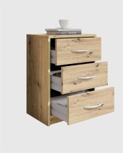 Nachtkommode >Bettine< in Artisan Eiche Nachbildung - 39x54x28cm (BxHxT)