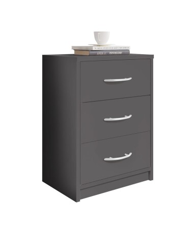 Nachtkommode >Bettine< in Graphit - 39x54x28cm (BxHxT)