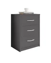 Nachtkommode >Bettine< in Graphit - 39x54x28cm (BxHxT)