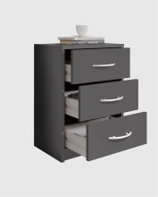 Nachtkommode >Bettine< in Graphit - 39x54x28cm (BxHxT)