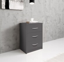 Nachtkommode >Bettine< in Graphit - 39x54x28cm (BxHxT)